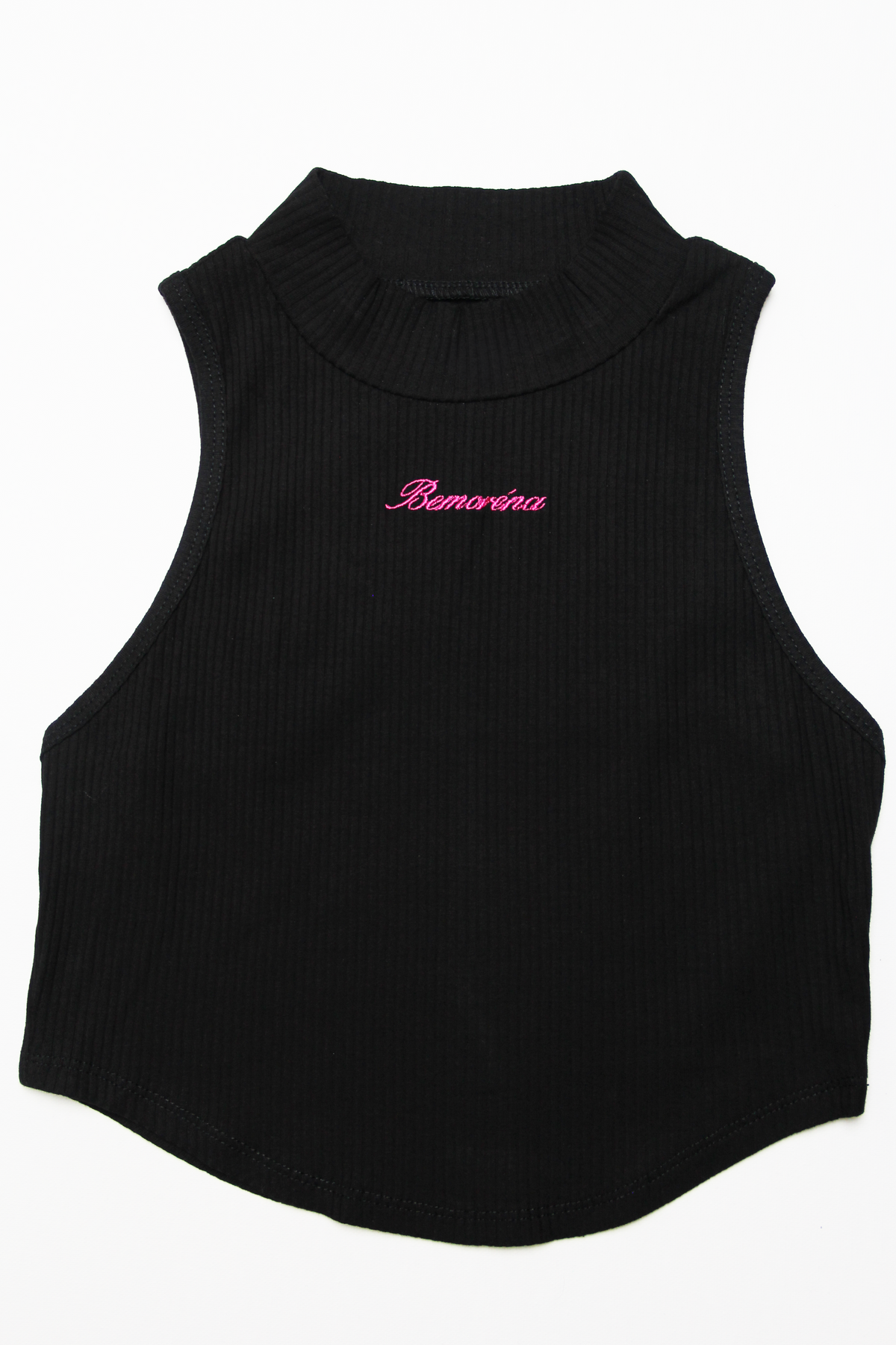 BM BLACK SCRIPT CROP TEE